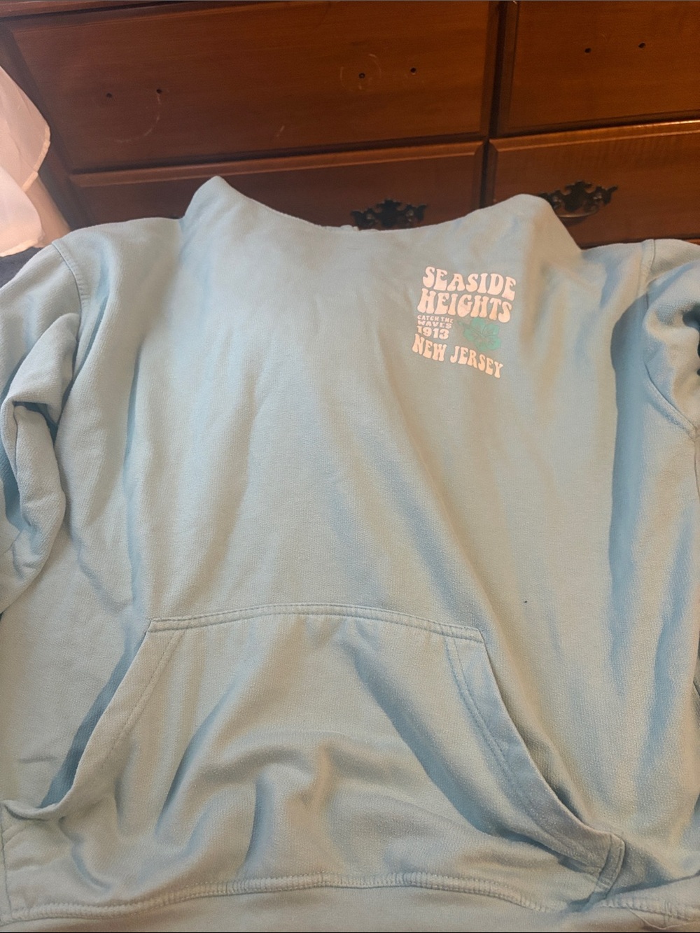 Seaside Heights New Jersey Light Blue Kids Hoodie